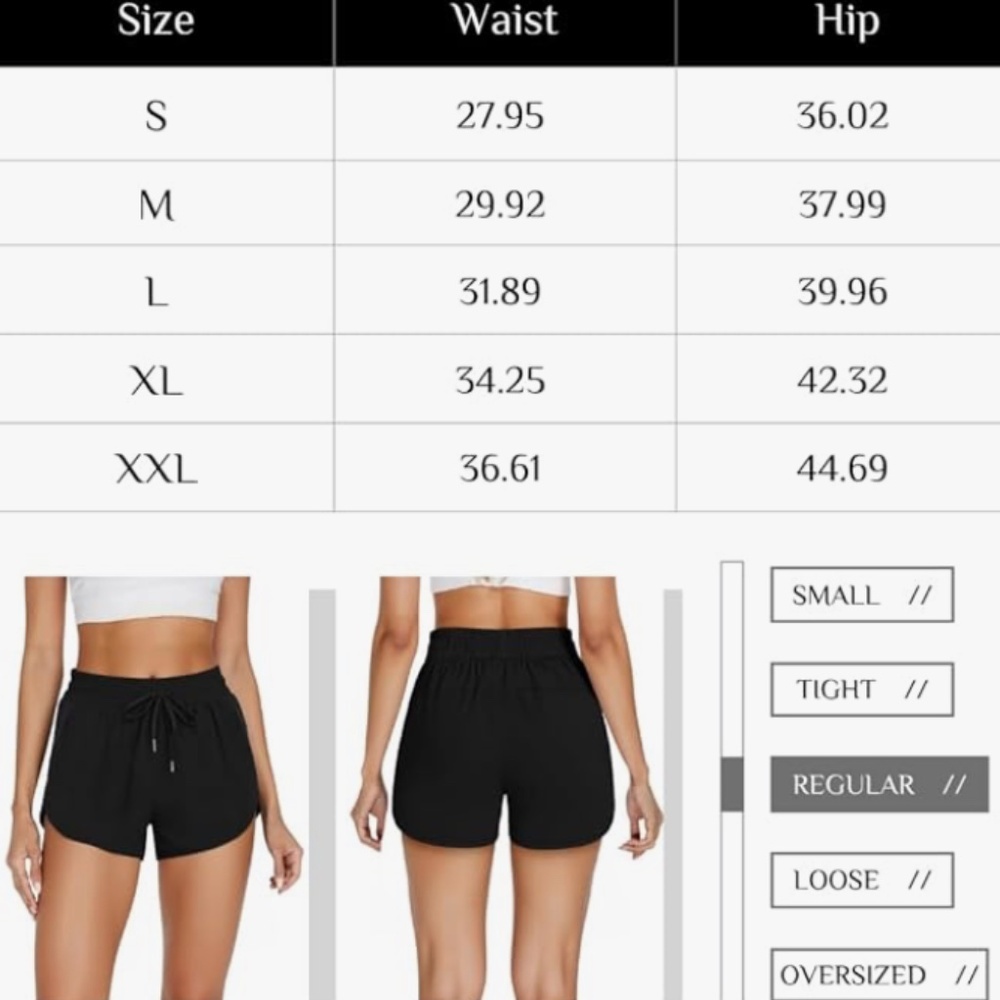 Women's Athletic M Running Shorts High Waisted, Quick-Dry, Adjustable Red - Picture 2 of 3